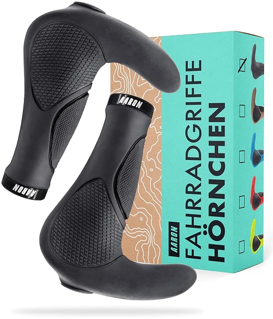 Manopole AARON Horn con prolunghe integrate montate su un manubrio