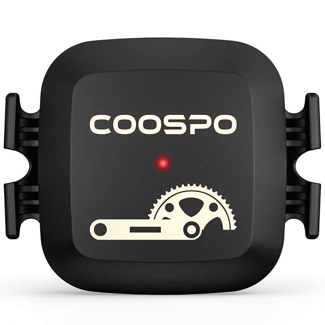 Sensore CooSpo BK467 mostrato accanto alla sua fascia di montaggio