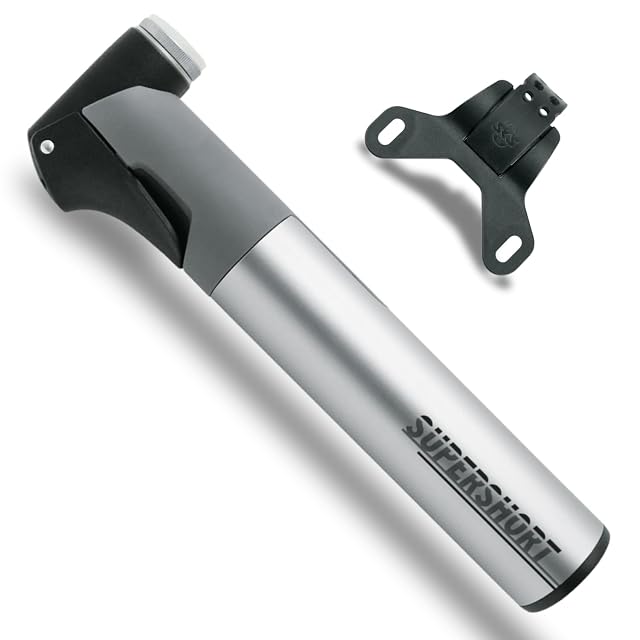 Mini pompa da bici SKS SUPERSHORT con la sua impugnatura a T estratta