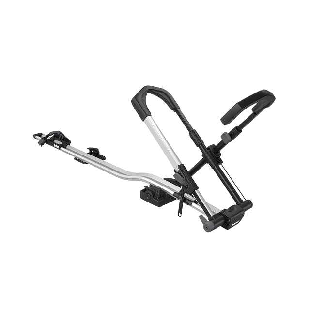 Portabici da tetto Thule UpRide che tiene una bici per la ruota anteriore